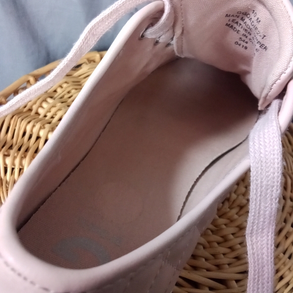 Women's G By Guess Quilted Dusty Rose Faux Leather Lace Up Sneakers Pink & White - Picture 11 of 16